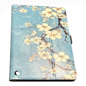 Floral Tablet‎ Case Cover Folio Stand Lightweight Protective Blue